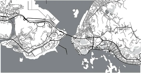 Mappa città vettoriale urbana di Ha Long, Vietnam — Vettoriale Stock