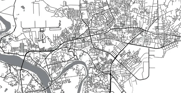 Vetor urbano mapa da cidade de Bien Hoa, Vietnã — Vetor de Stock
