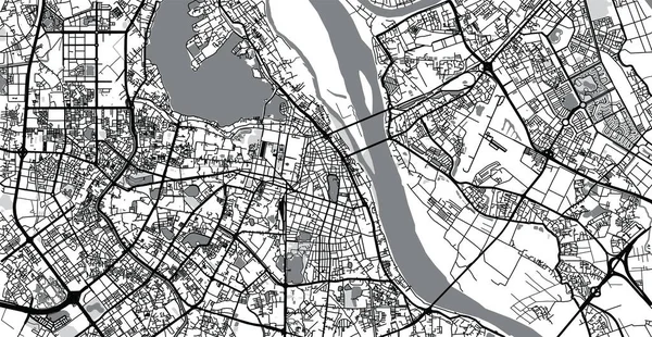 Mapa da cidade de vetor urbano de Hanói, Vietnã — Vetor de Stock