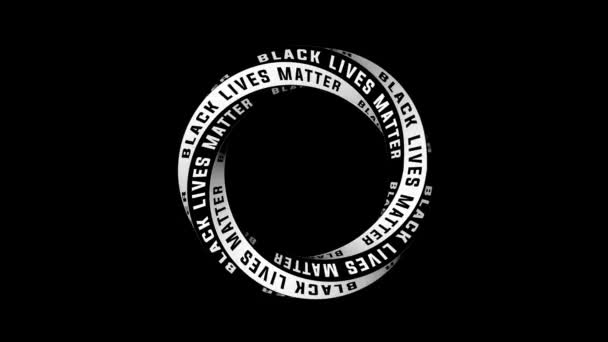 Черные живут графическим символом круга. 3D рендеринг — стоковое видео