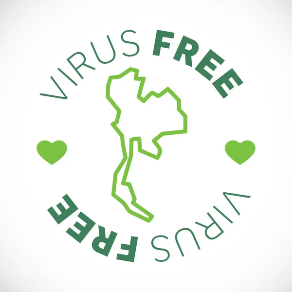 Tailandia mapa zona libre de virus de maíz. Área libre de virus . — Vector de stock