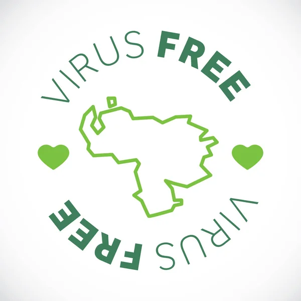 Venezuela mapa zona libre de virus de maíz. Área libre de virus . — Vector de stock