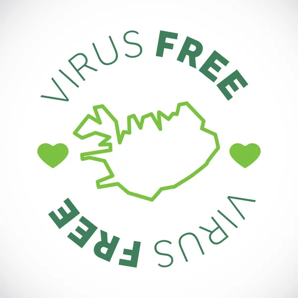 Islandia mapa zona libre de virus de maíz. Área libre de virus . — Vector de stock