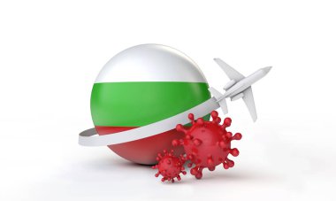 Bulgaristan kononavirüs salgını seyahat kavramı. 3B Hazırlama.