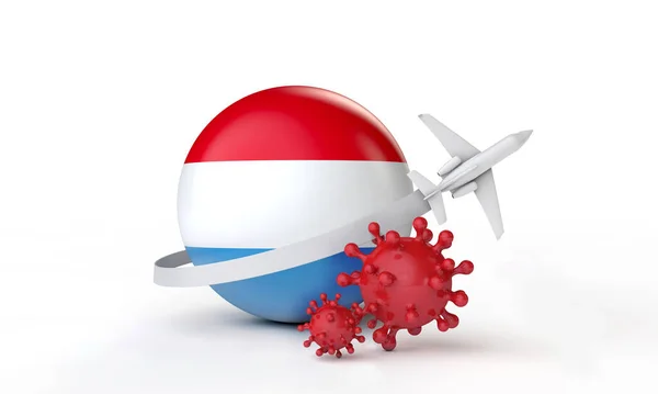 Concepto de viaje del brote de cononavirus en Luxemburgo. Renderizado 3D . —  Fotos de Stock