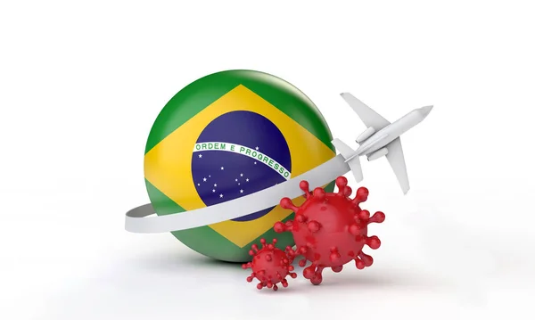 Бразильський кононавірус. 3D Рендерінг. — стокове фото