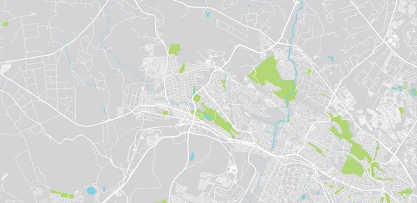 Mapa urbano de Krugersdorp, Sudáfrica. — Vector de stock