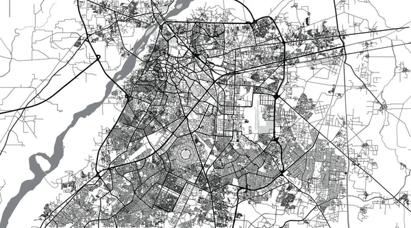 Vecteur urbain carte de ville de Lahore, Pakistan, Asie. — Image vectorielle