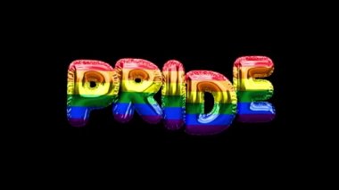 Gururlu sözcük balonları eşcinsellik bayrağı animasyonundan yapılmıştır