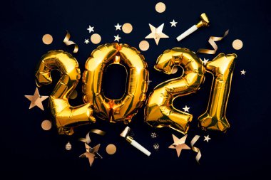 Mutlu yıllar 2021 Altın folyo balon kutlama geçmişi