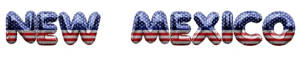 New Mexico USA state stars and stripes foil balloon word. 3D Rendering — Stock Photo, Image