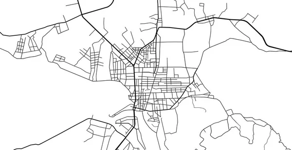 Městská vektorová mapa města Kon Tum, Vietnam — Stockový vektor