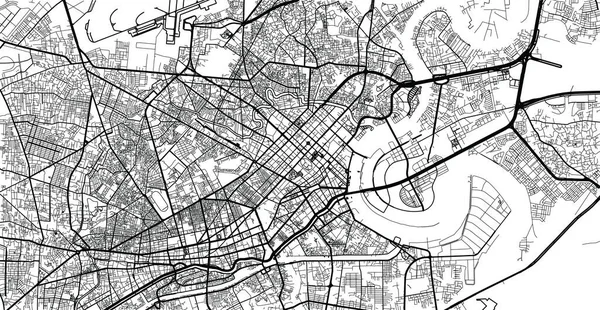 Vetor urbano mapa da cidade de Ho Chi Minh, Vietnã — Vetor de Stock