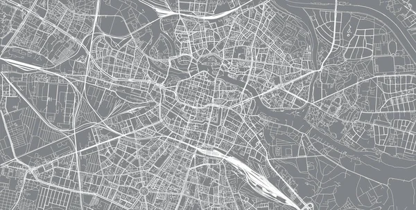 Vecteur urbain carte de ville de Wroclaw, Pologne — Image vectorielle