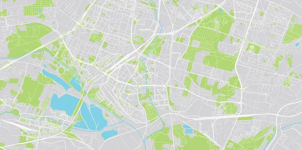 Vecteur urbain carte de ville de Sosnowiec, Pologne — Image vectorielle