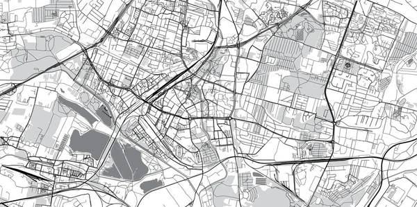 Mapa da cidade de vetores urbanos de Sosnowiec, Polônia — Vetor de Stock