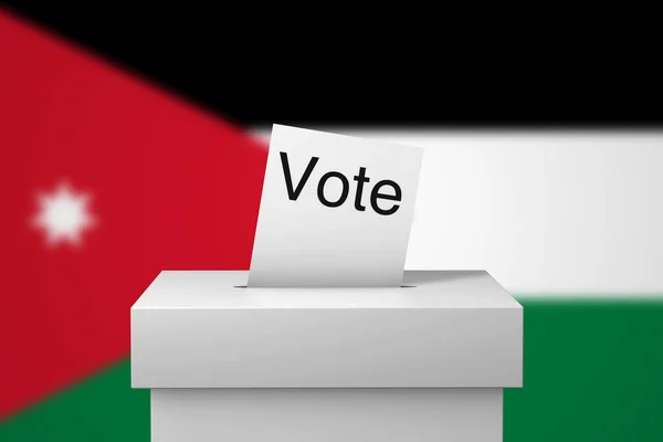Votación electoral en Jordania y papeleta de votación. Renderizado 3D —  Fotos de Stock