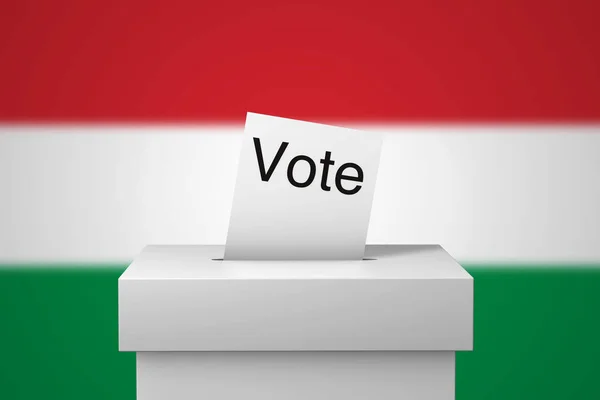 Угорський виборчий бюлетень і виборчий бюлетень. 3D Рендерінг — стокове фото