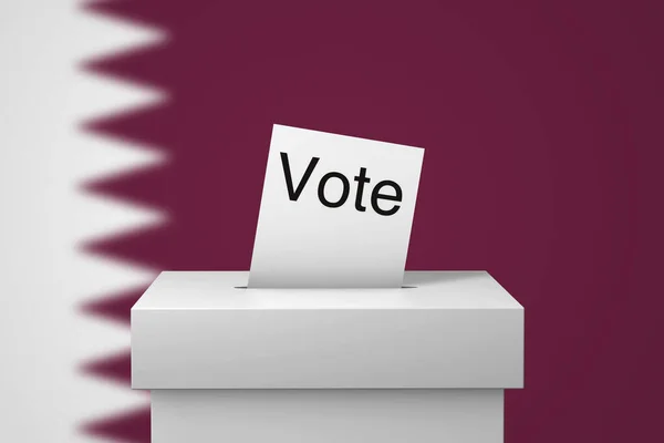 Elezioni in Qatar scheda elettorale e carta di voto. Rendering 3D — Foto Stock