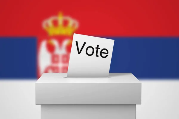 Serbia scheda elettorale e scheda elettorale. Rendering 3D — Foto Stock