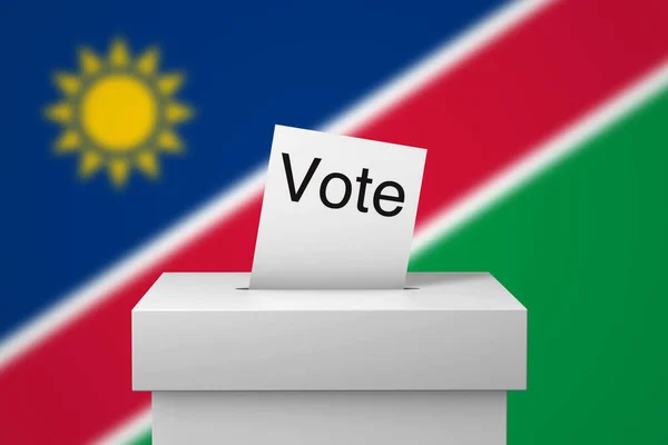 纳米比亚选举投票箱和选票。3D渲染 — 图库照片