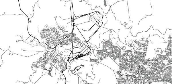 Mapa da cidade de vetores urbanos de Newcastle, África do Sul — Vetor de Stock