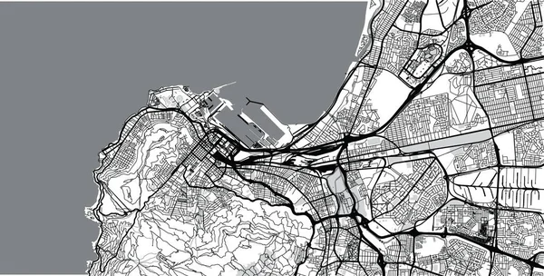 Carte de ville Cape Town, Afrique du Sud sur vecteur urbain — Image vectorielle