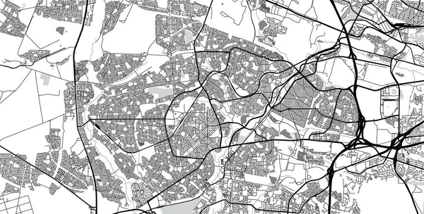 Mapa da cidade de vetores urbanos de Soweto, África do Sul — Vetor de Stock
