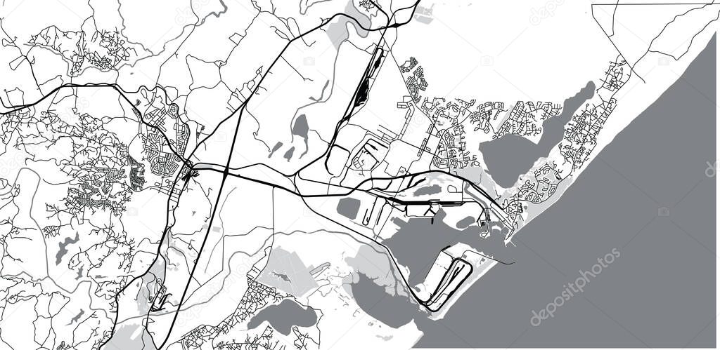 Urban vector city map of Richards Bay, South Africa