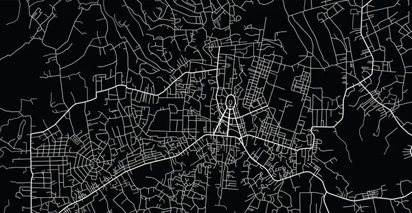 ベトナムバオロックのベクトル航空都市ロードマップ — ストックベクタ