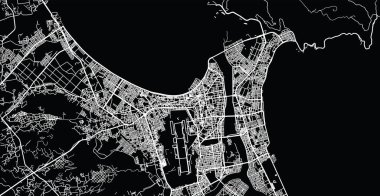Da Nang, Vietnam 'ın Vector hava yolu haritası.