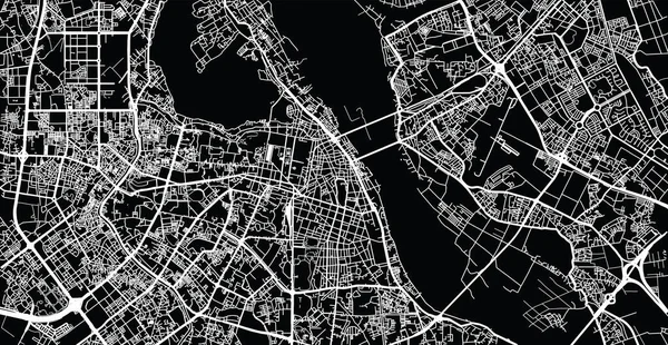 Vector air city road map of Hanoi, В'єтнам — стоковий вектор