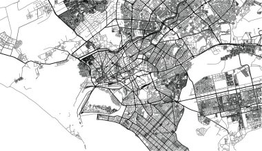 Urban vector city map of Karachi, Pakistan, Asia clipart