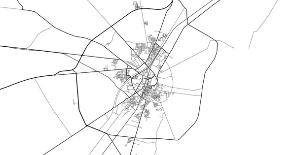 巴基斯坦拉卡纳城市矢量城市地图，亚洲 — 图库矢量图片