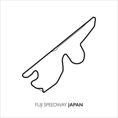 Fuji pisti, Japonya. Motorsport yarış izi vektör haritası