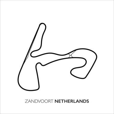 Zandvoort pisti, Hollanda. Motorsport yarış izi vektör haritası