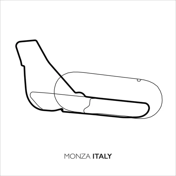 Κύκλωμα Monza, Ιταλία. Motorsport διαδρομή διάνυσμα χάρτη — Διανυσματικό Αρχείο