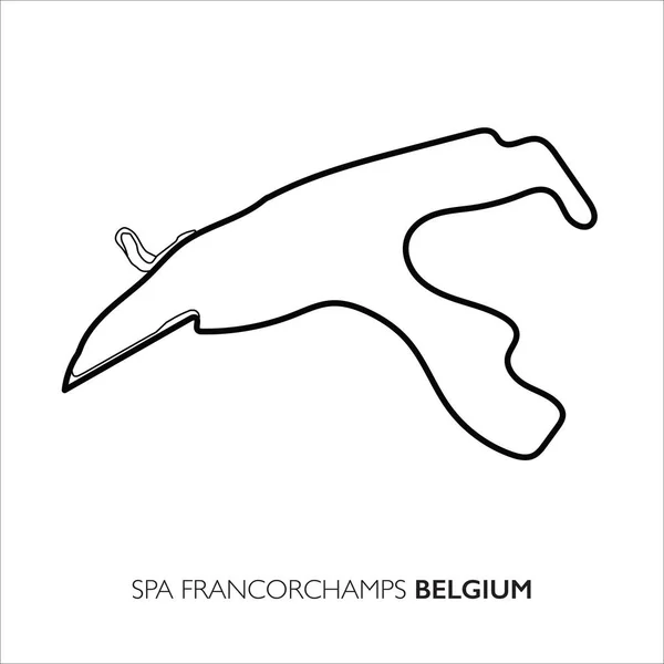 Spa-Francorchamps circuit, 벨기에. 오토바이 경주 트랙 벡터 지도 — 스톡 벡터