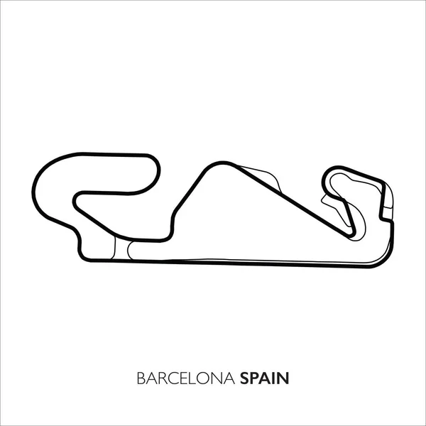 Barselona pisti, İspanya. Motorsport yarış izi vektör haritası — Stok Vektör