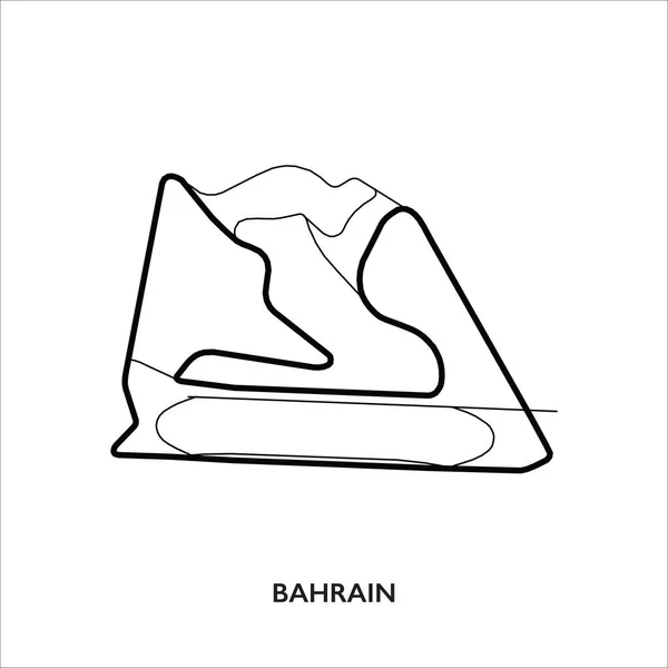 Διεθνές κύκλωμα Μπαχρέιν. Motorsport διαδρομή διάνυσμα χάρτη — Διανυσματικό Αρχείο