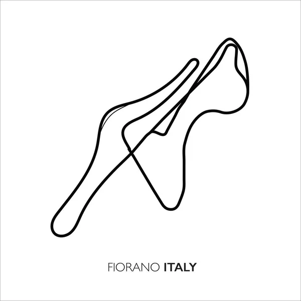 Fiorano-circuit, Italië. Vectorkaart van het circuit van de motorsport — Stockvector