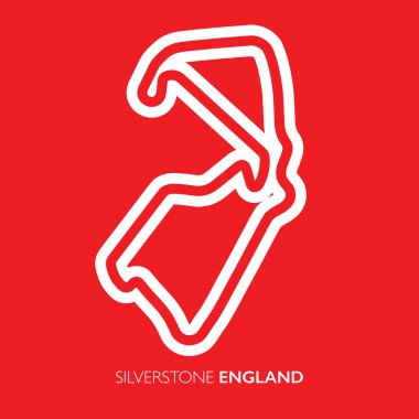 Silverstone pisti, İngiltere. Motorsport yarış izi vektör haritası