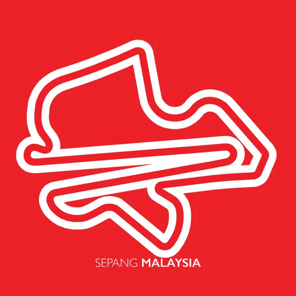 말레이시아의 셉 섬입니다. 오토바이 경주 트랙 벡터 지도 — 스톡 벡터