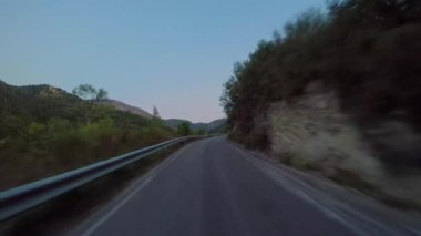 Araba günbatımı Adası rustik yol sürüş