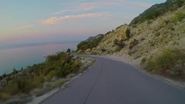 Araba Günbatımı Adası Rustik Yol Sürüş — Stok video