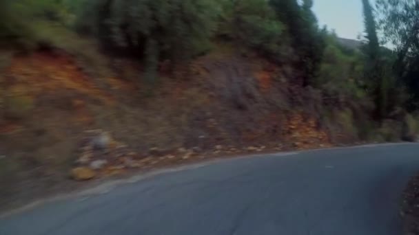 日没の島田舎風の道路を運転 — ストック動画