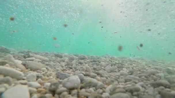 Meeresfelsen Wasser Unter Der Welle — Stockvideo