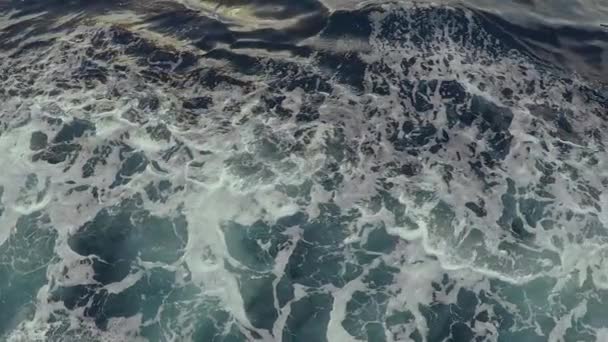 Olas Marinas Agua Filmadas Desde Arriba Ferry — Vídeo de stock