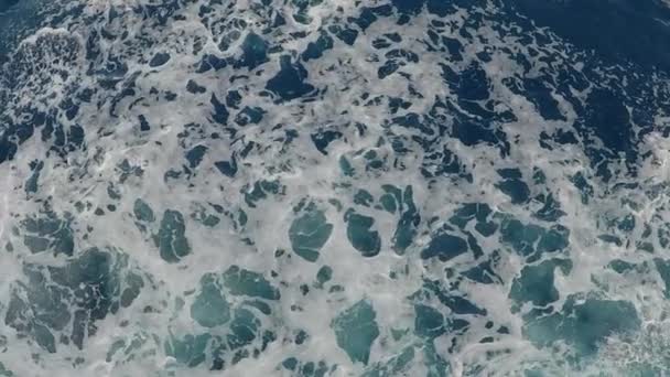 Olas Marinas Agua Filmadas Desde Arriba Ferry — Vídeo de stock