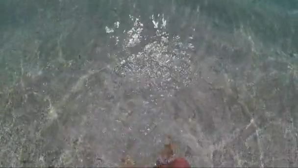 Erkek Kum Plajı Giriyor — Stok video